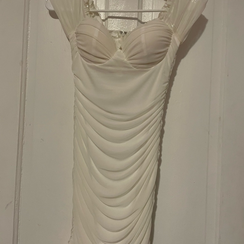 Windsor Cream Strapless Ruched Dress